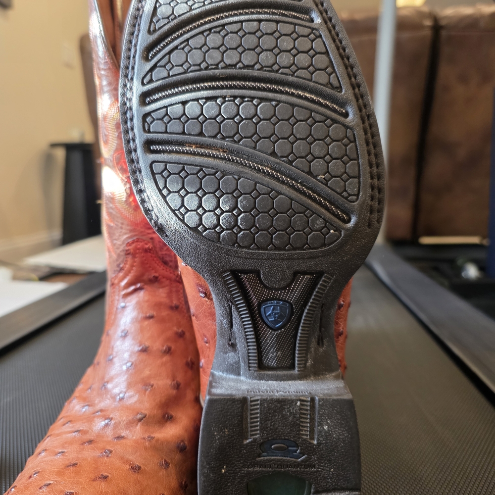 Ariat Men’s Quantum Full Quill Ostrich Boots - Classic Brandy - Picture 5 of 5